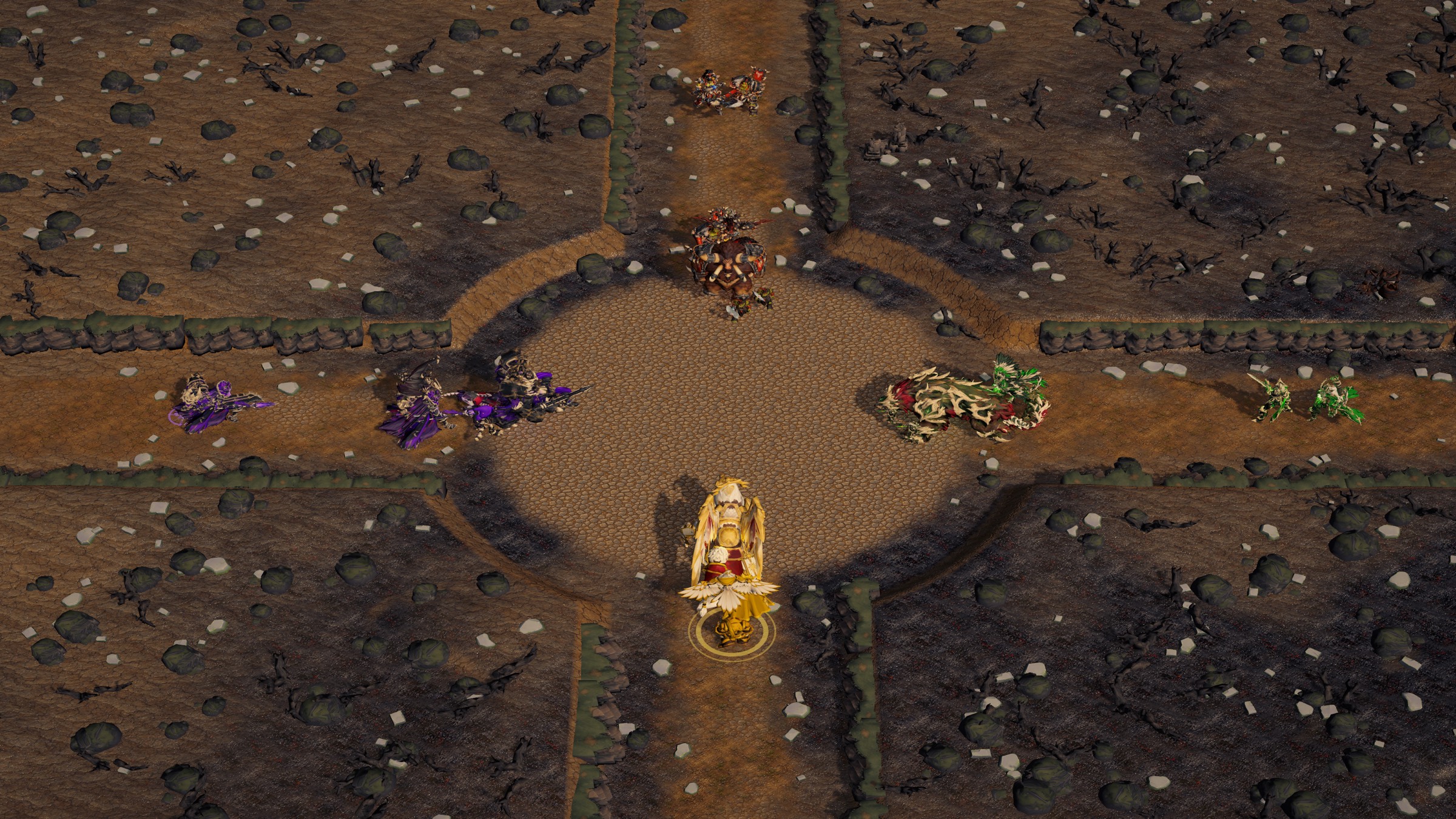 Four armies converge on the hub of Ashen Crossing